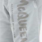 Alexander McQueen Men's Graffiti Sweat Short in Dove Grey