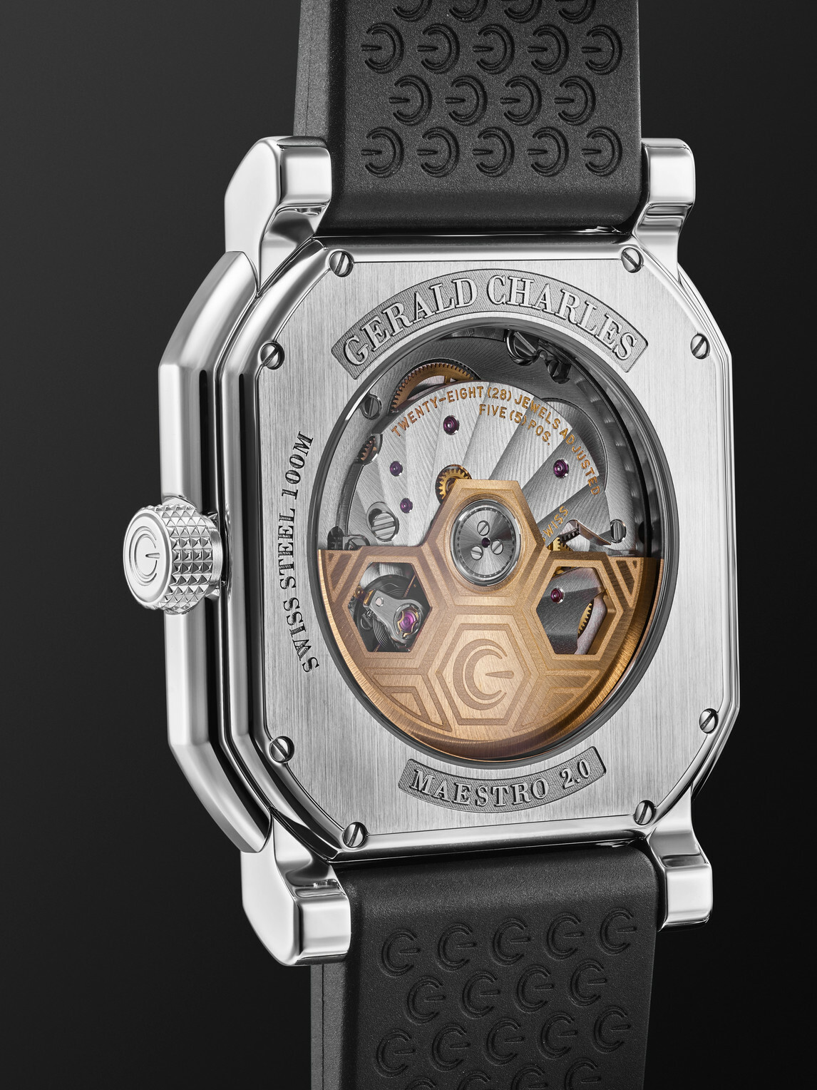 Gerald Charles - Maestro 2.0 Ultra-Thin Automatic 39mm Stainless Steel, Diamond and Rubber Watch, Ref. No. GC2.0-A-DIA-00