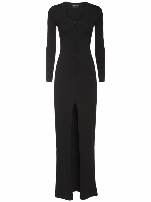 Photo: TOM FORD Stretch Wool Knit Long Dress