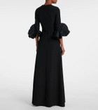Safiyaa Belted ruffled crêpe gown
