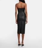 Stouls Gio strapless leather midi dress