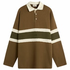 Foret Men's Match Rugby Sweatshirt in Earth/Pine
