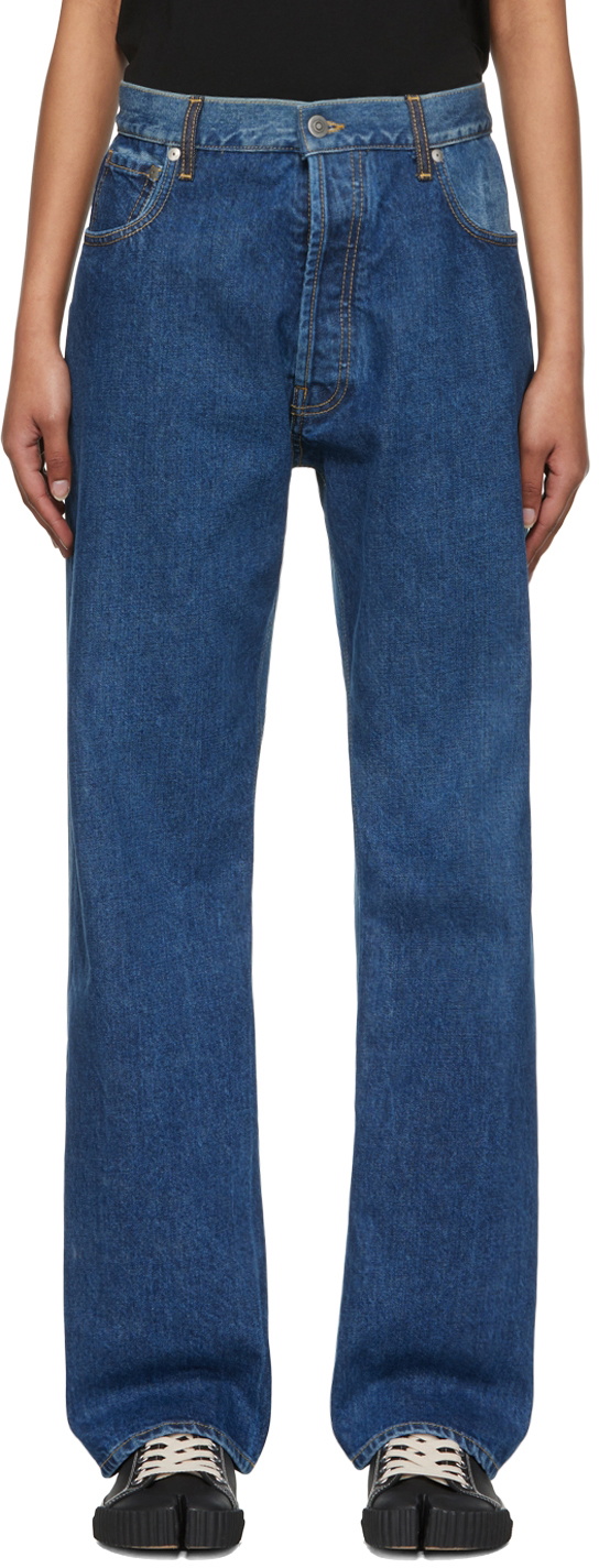 Maison Margiela Navy & Blue Oversized Jeans Maison Margiela