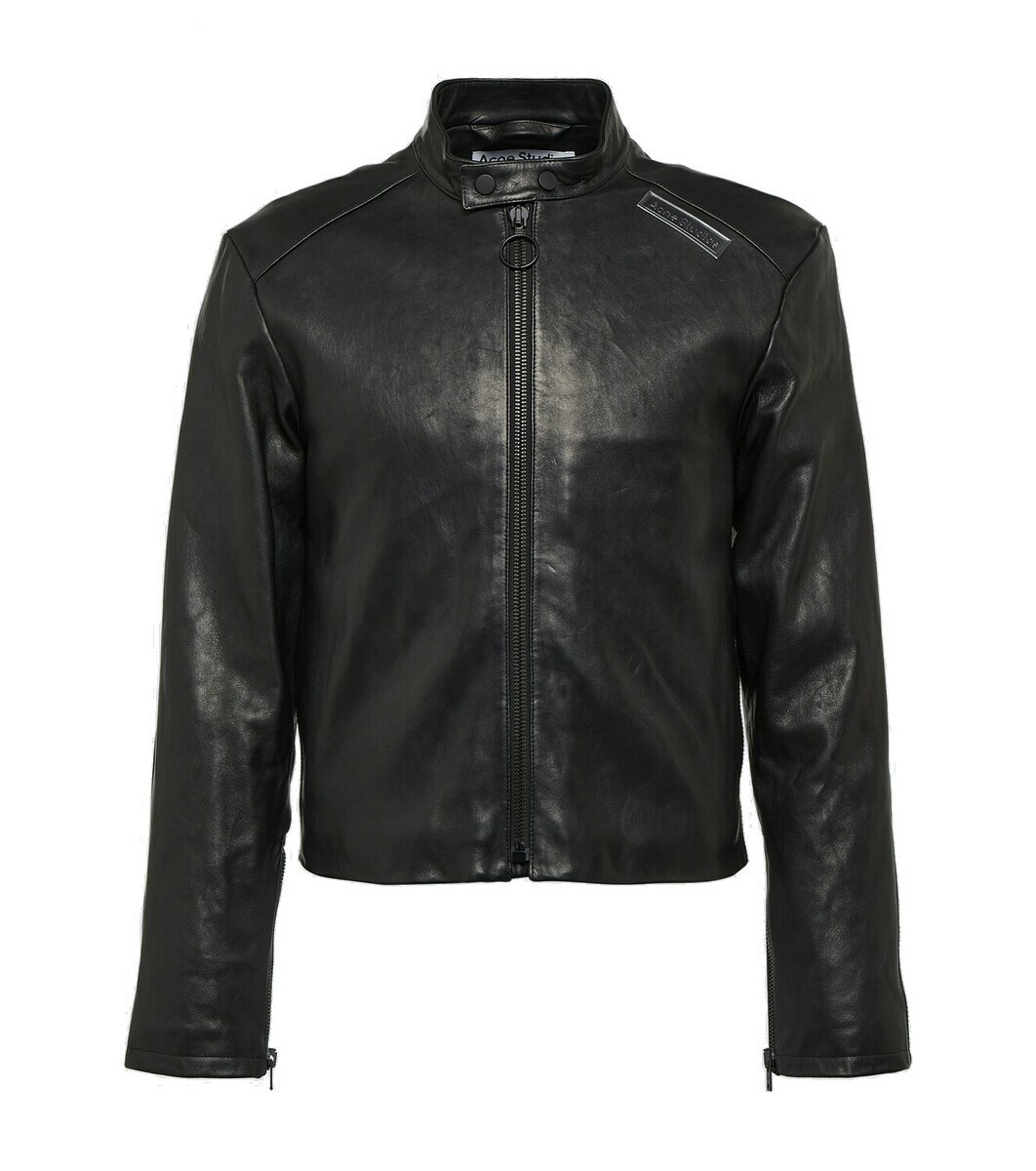 Acne Studios Black Embossed Leather Jacket Acne Studios