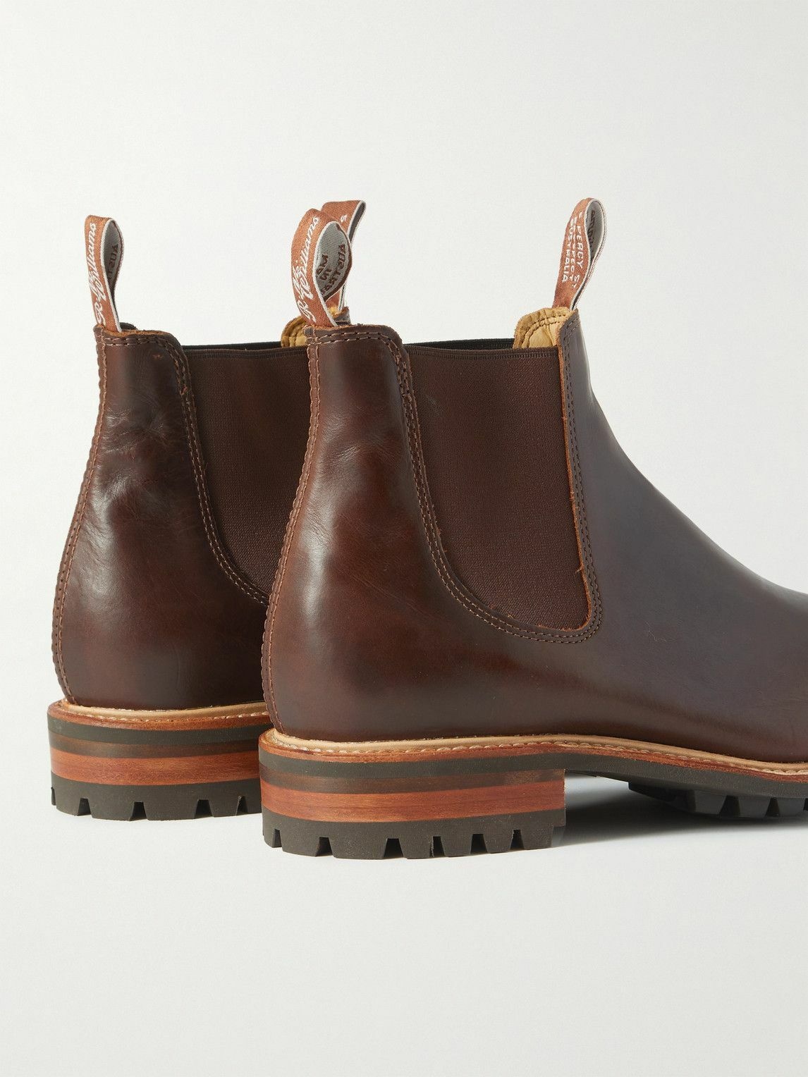 R.M.Williams Gardener Leather Commando Sole Chelsea Boots in Brown