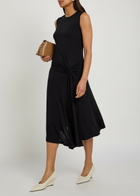 Joseph Cheikh Asymmetric Crepe-jersey Midi Dress Black