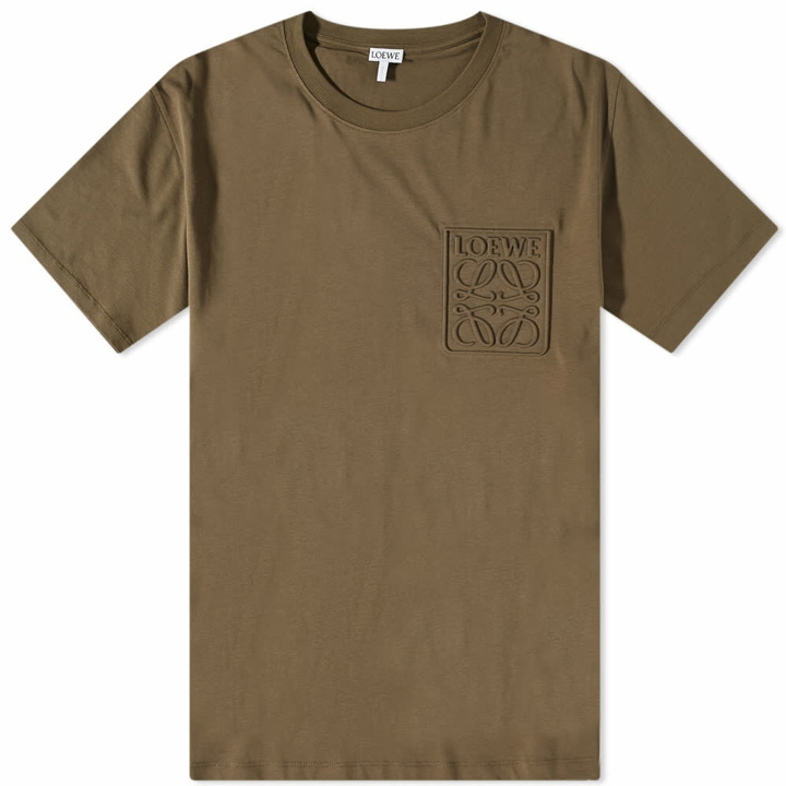 Photo: Loewe Men's Debossed Anagram T-Shirt in Dark Khaki