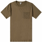 Loewe Men's Debossed Anagram T-Shirt in Dark Khaki