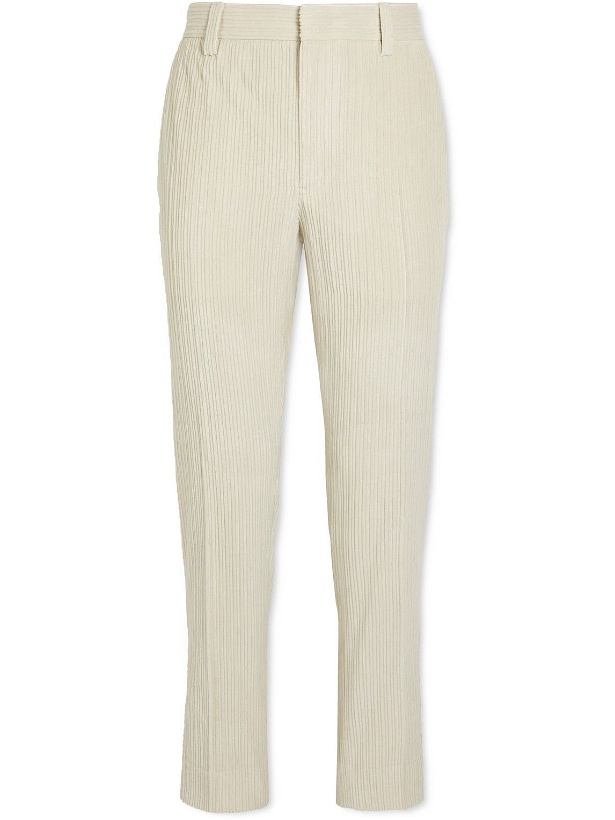 Photo: Ermenegildo Zegna - Slim-Fit Cashco Cotton and Cashmere-Blend Corduroy Trousers - White