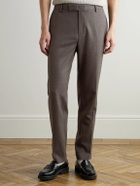 Sunspel - Straight-Leg Textured Wool-Blend Suit Trousers - Brown