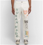 Human Made - Cropped Logo-Print Cotton-Twill Trousers - White