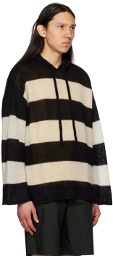 SUNNEI Black & Off-White Striped Hoodie