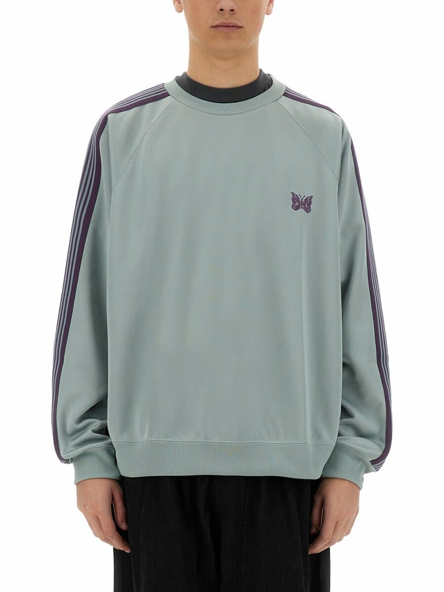 Needles Track Crew Neck Shirt Poly Smooth Purple Sweatshirts