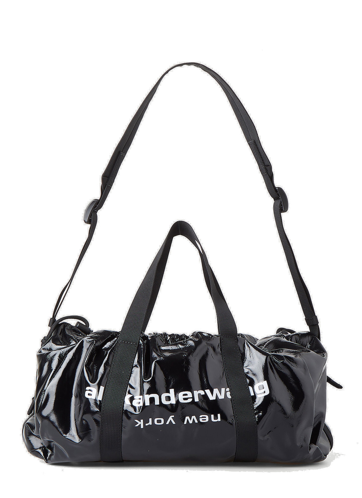 Logo Print Duffle Tote Bag in Black Alexander Wang