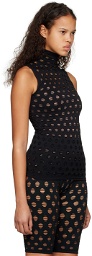 Maisie Wilen Black Perforated Tank Top