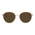 Bottega Veneta Gold Round Sunglasses