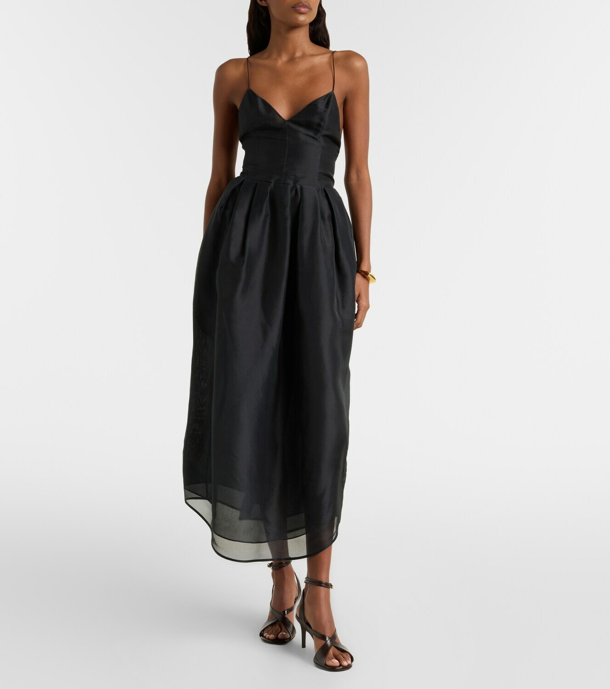 Khaite Colette silk tulle midi dress