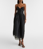 Khaite Colette silk tulle midi dress