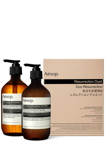 Photo: Aesop Resurrection Duet, Hands, Rich Soothing Balm, Cleanser