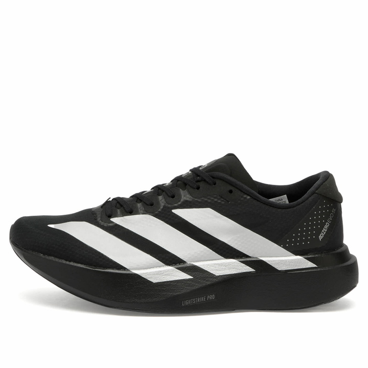 Photo: Adidas Running Women's Adidas Adizero Evo SL Woven Sneaker in Core Black/Silver Metallic/Carbon