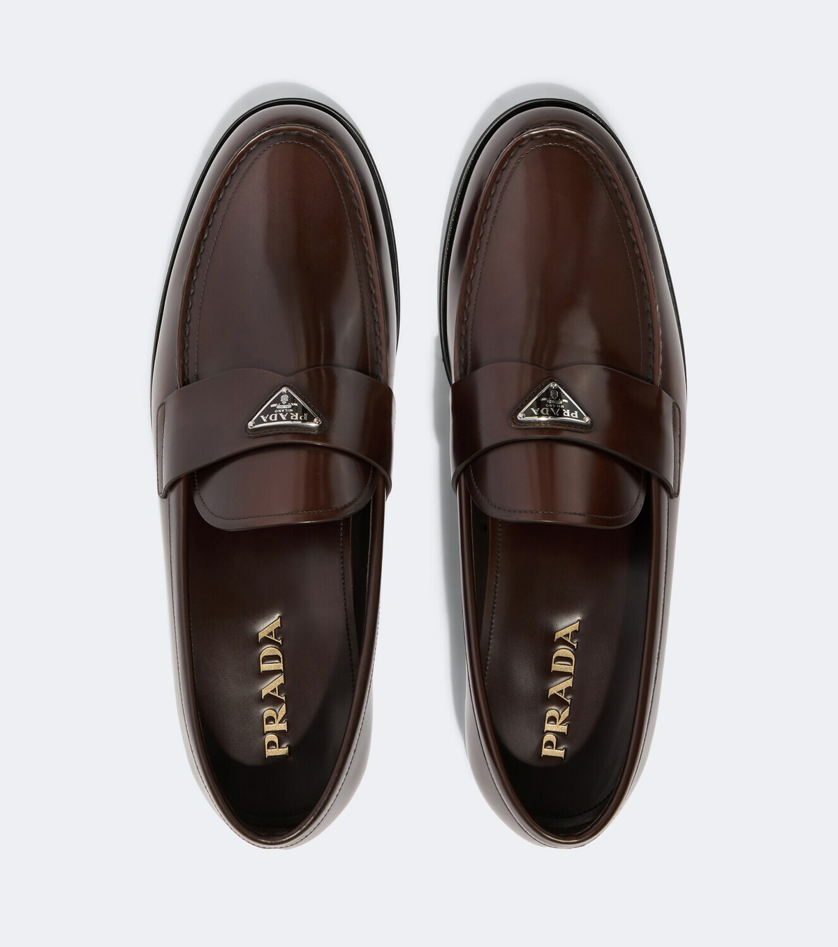 Prada Logo leather loafers