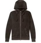 TOM FORD - Cotton-Blend Velvet Zip-Up Hoodie - Green