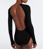 Saint Laurent Open-back jersey bodysuit