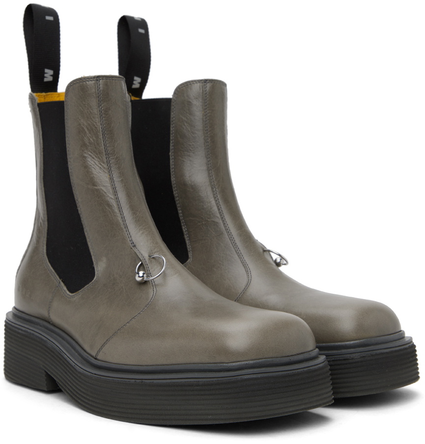 Marni Gray O-Ring Chelsea Boots
