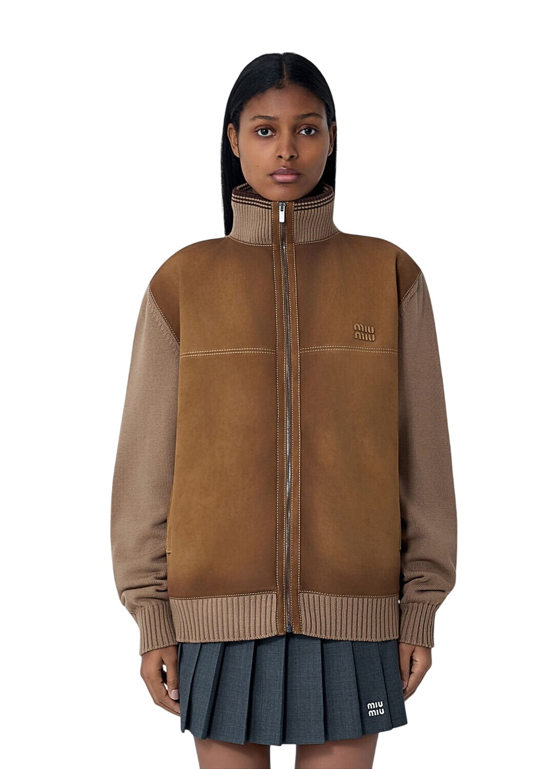 Miu Miu Black Croc Leather Double-Breasted Trench Coat Miu Miu