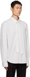 Recto White Detachable Tie Shirt