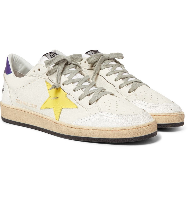 Photo: Golden Goose Deluxe Brand - Ball Star Distressed Leather Sneakers - Men - White