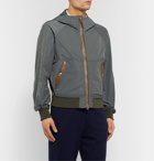 TOM FORD - Slim-Fit Leather-Trimmed Shell Hooded Bomber Jacket - Green