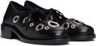Nicole Saldaña Black Fabiana Eyelet Loafers