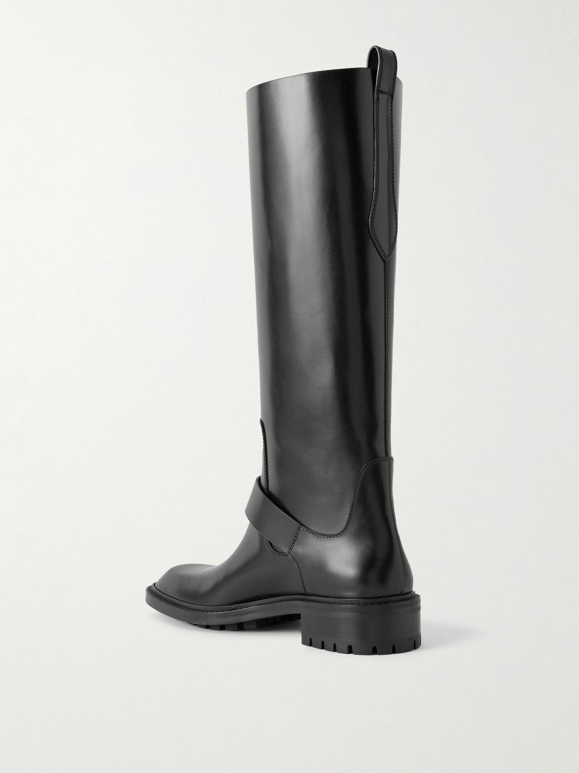 SAINT LAURENT - Vadim Buckled Leather Knee Boots - Black