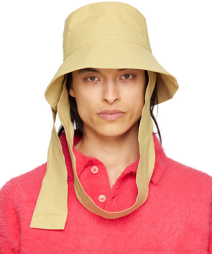 Photo: Jacquemus Khaki Le Raphia 'Le Bob Bando' Bucket Hat