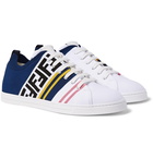 Fendi - Logo-Jacquard Stretch-Knit Sneakers - Men - White