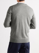MAISON KITSUNÉ - Slim-Fit Logo-Appliquéd Wool Sweater - Gray