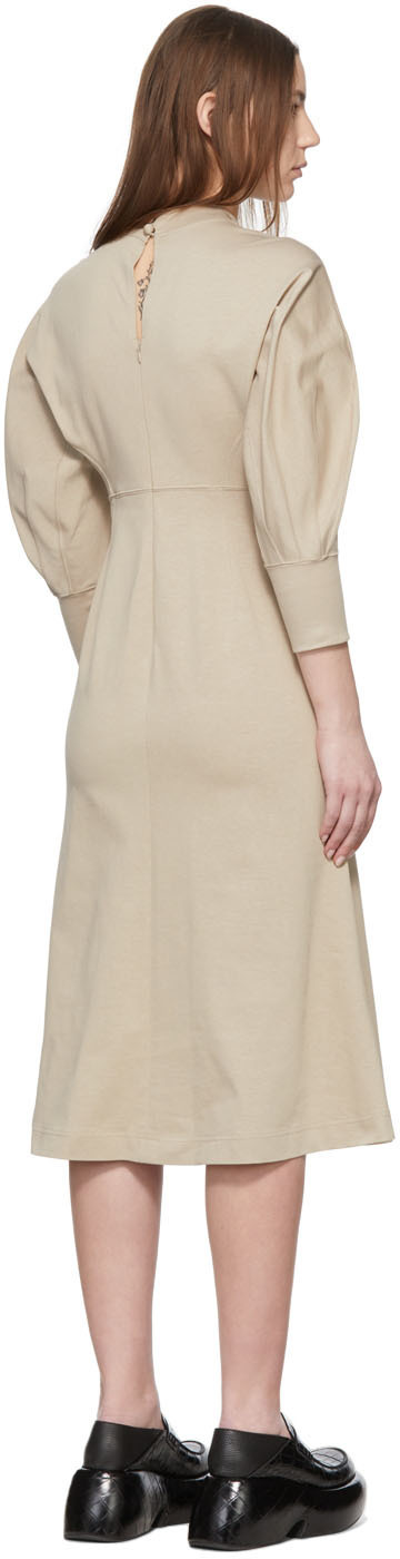 Mame Kurogouchi Beige Cotton Classic Dress Mame Kurogouchi