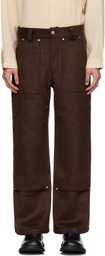 AFTER PRAY Brown Paneled Trousers