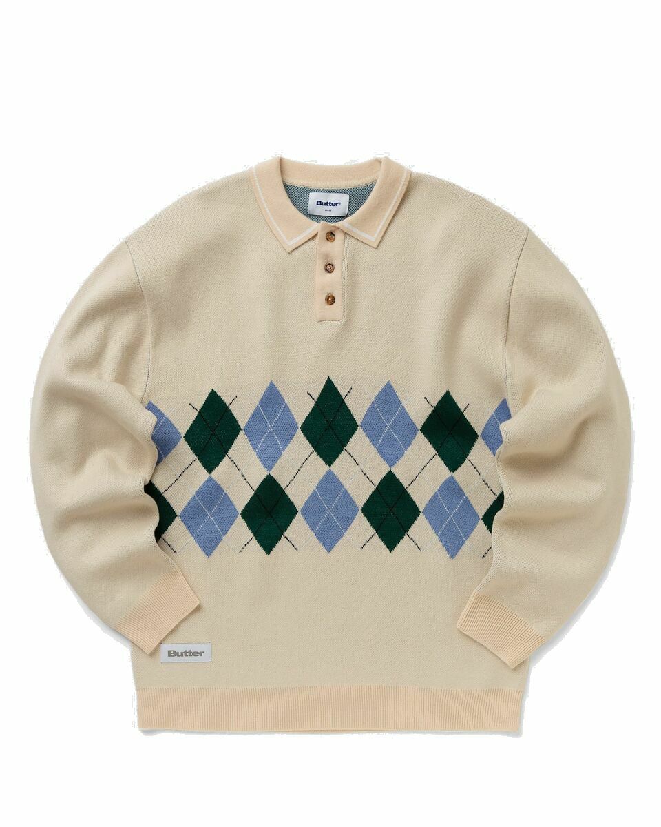 Photo: Butter Goods Diamond Knit Sweater Beige - Mens - Pullovers