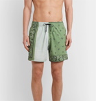 AMIRI - Mid-Length Bandana-Print Swim Shorts - Green