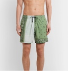 AMIRI - Mid-Length Bandana-Print Swim Shorts - Green