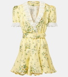 Rodarte Satin and broderie anglaise minidress