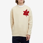 JW Anderson Men's Flocked Flower Sweatshirt in Cream