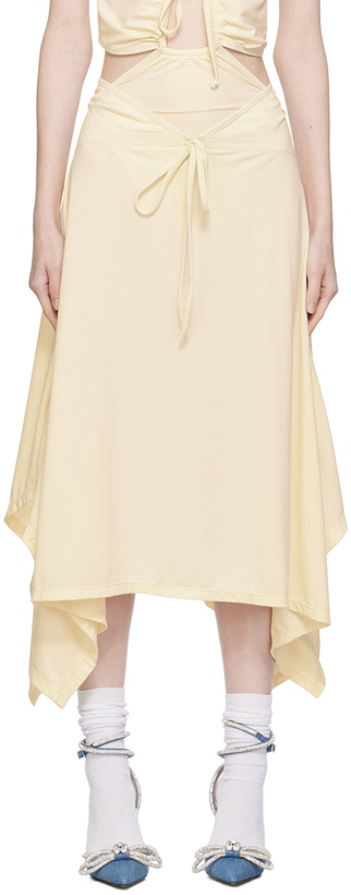 Photo: Emily Watson Off-White Handkerchief Bowtie Midi Skirt