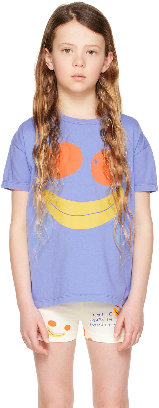 TINYCOTTONS Kids Blue Smile T-Shirt TINYCOTTONS