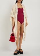 Max Mara Camilla Scoop-neck Swimsuit Burgundy