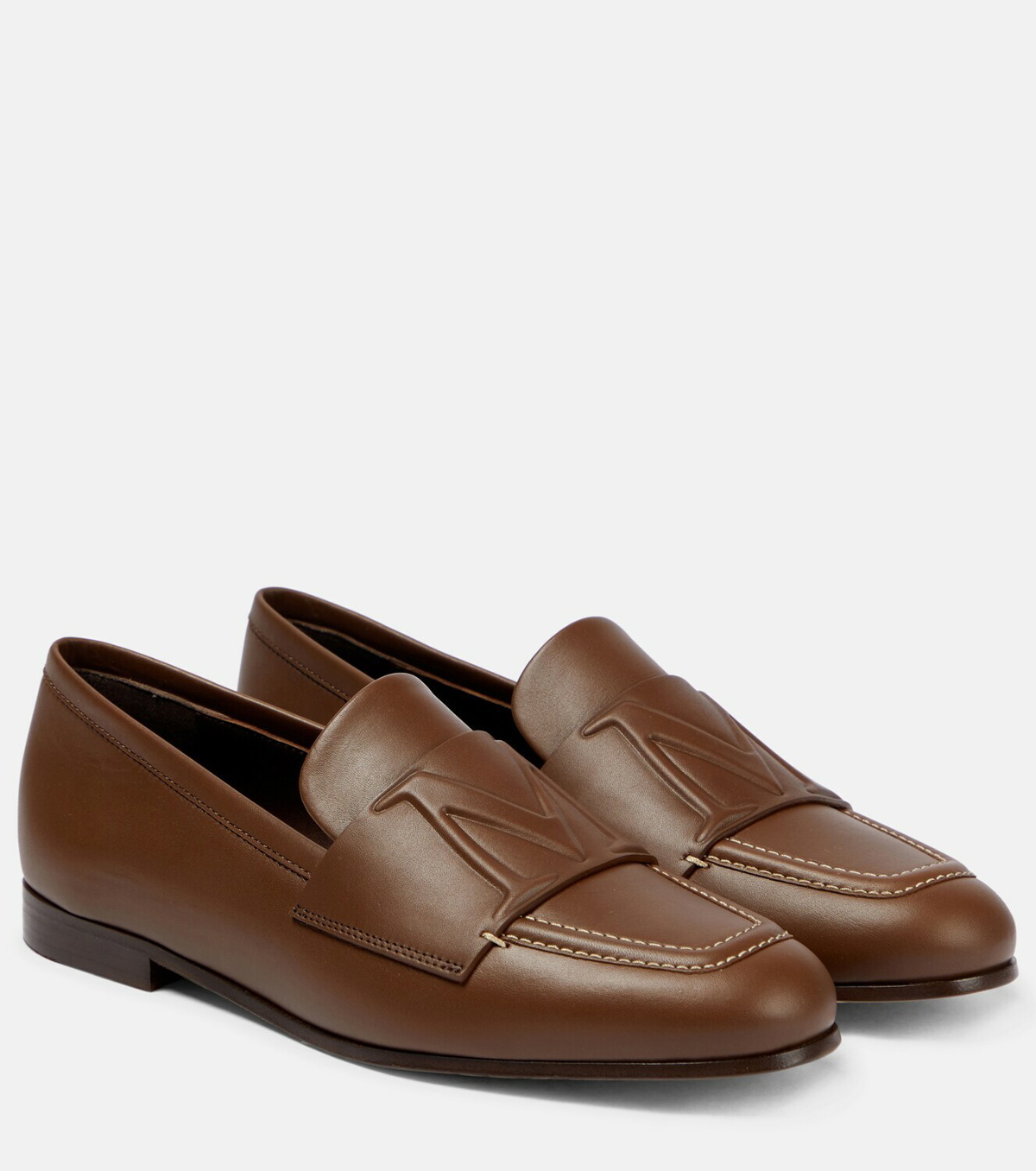 10mm Cocco Print Leather Loafers
