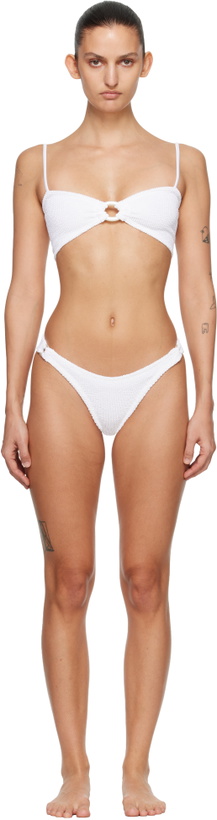 Photo: Hunza G White Misty Tonal Hoop Bikini