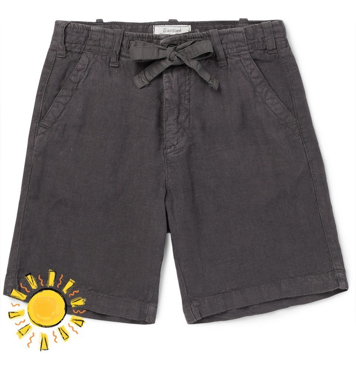 Photo: Hartford - Boys Ages 2 - 12 Linen-Chambray Drawstring Shorts - Men - Charcoal